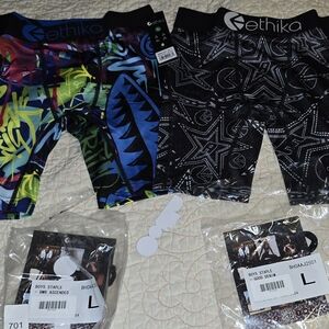 Boys L 10 12 Ethika Graffiti and Black Patterned Boxers Two PR